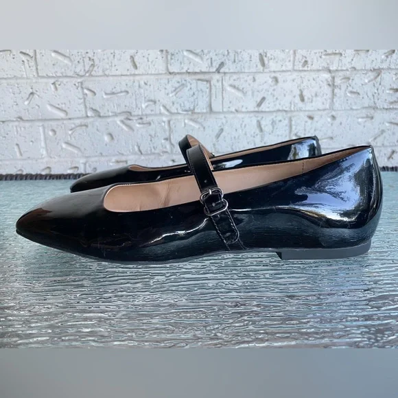 Copper Key Black Patent Ballet Mary Jane’s Flats Taper Square Toe Trendy sz 9.5 - Picture 5 of 5
